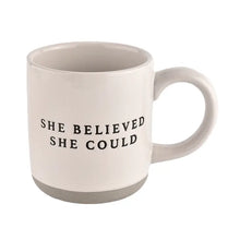 Load image into Gallery viewer, She Believed She Could-Cream Stoneware Coffee Mug 14 oz
