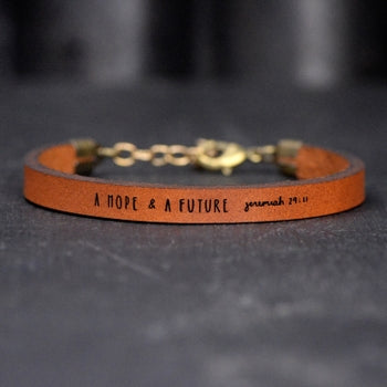 A Hope and a Future Leather Bracelet