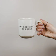 Load image into Gallery viewer, She Believed She Could-Cream Stoneware Coffee Mug 14 oz
