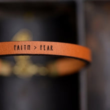 Load image into Gallery viewer, Faith Over Fear Leather Bracelet
